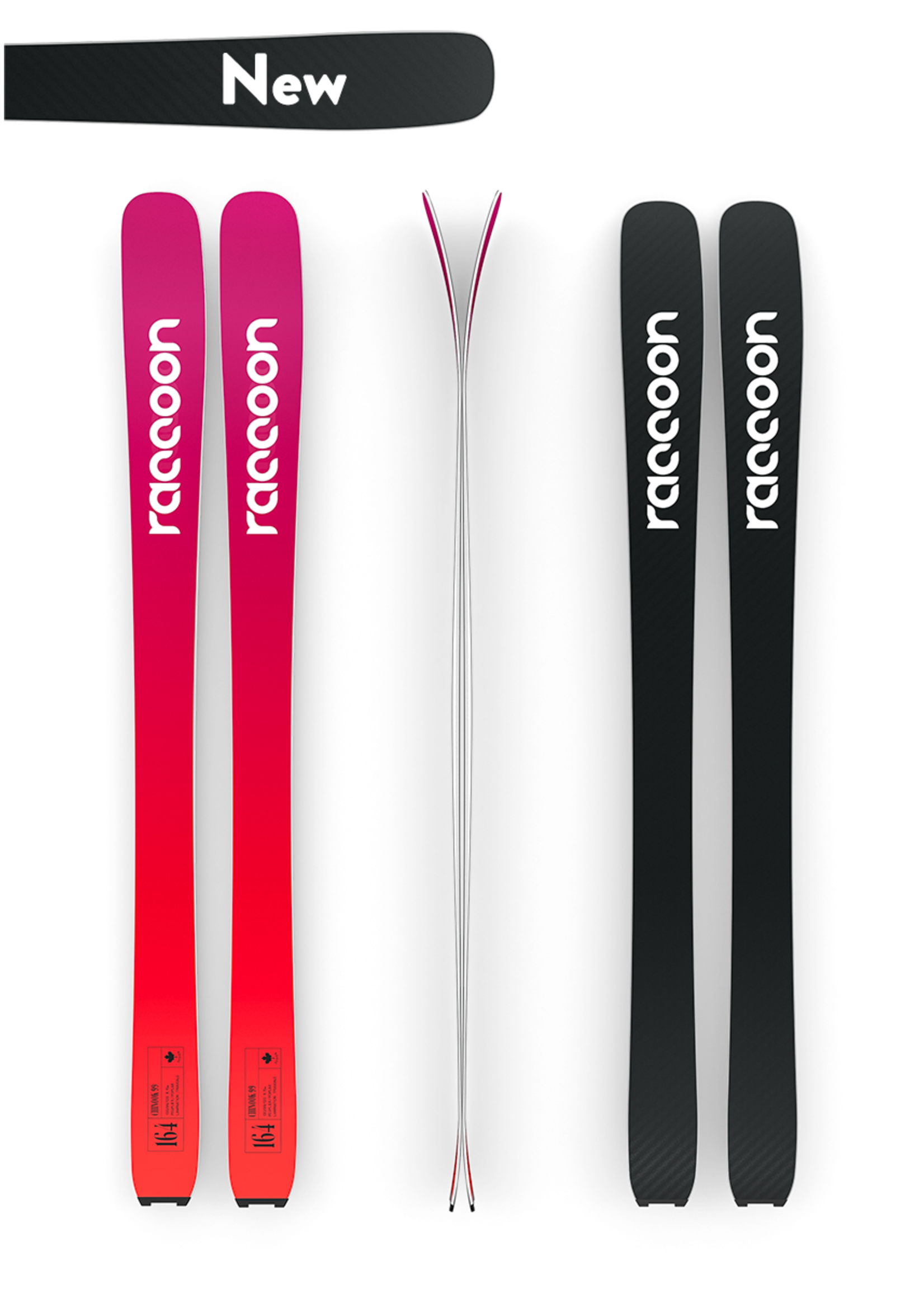 Raccoon Raccoon Chinook 99 Pink/Red W`s Skis