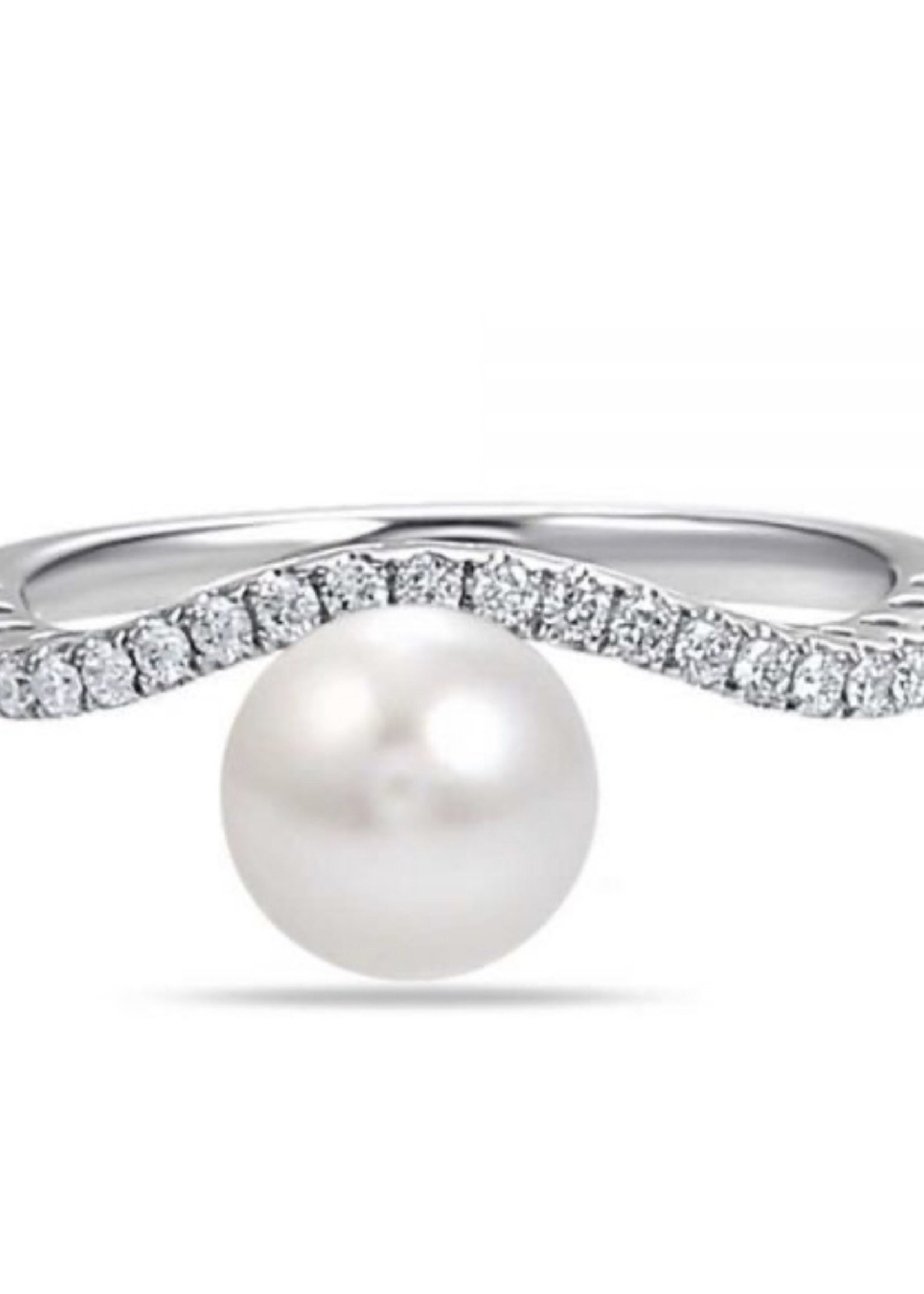 Shula NY 14kW Diamond and Pearl "Wave" Ring