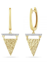 Shula NY 14kY Triangle Dangle Earrings with Diamonds