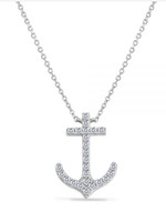 Shula NY 14kW .25ctw Diamond Anchor Necklace