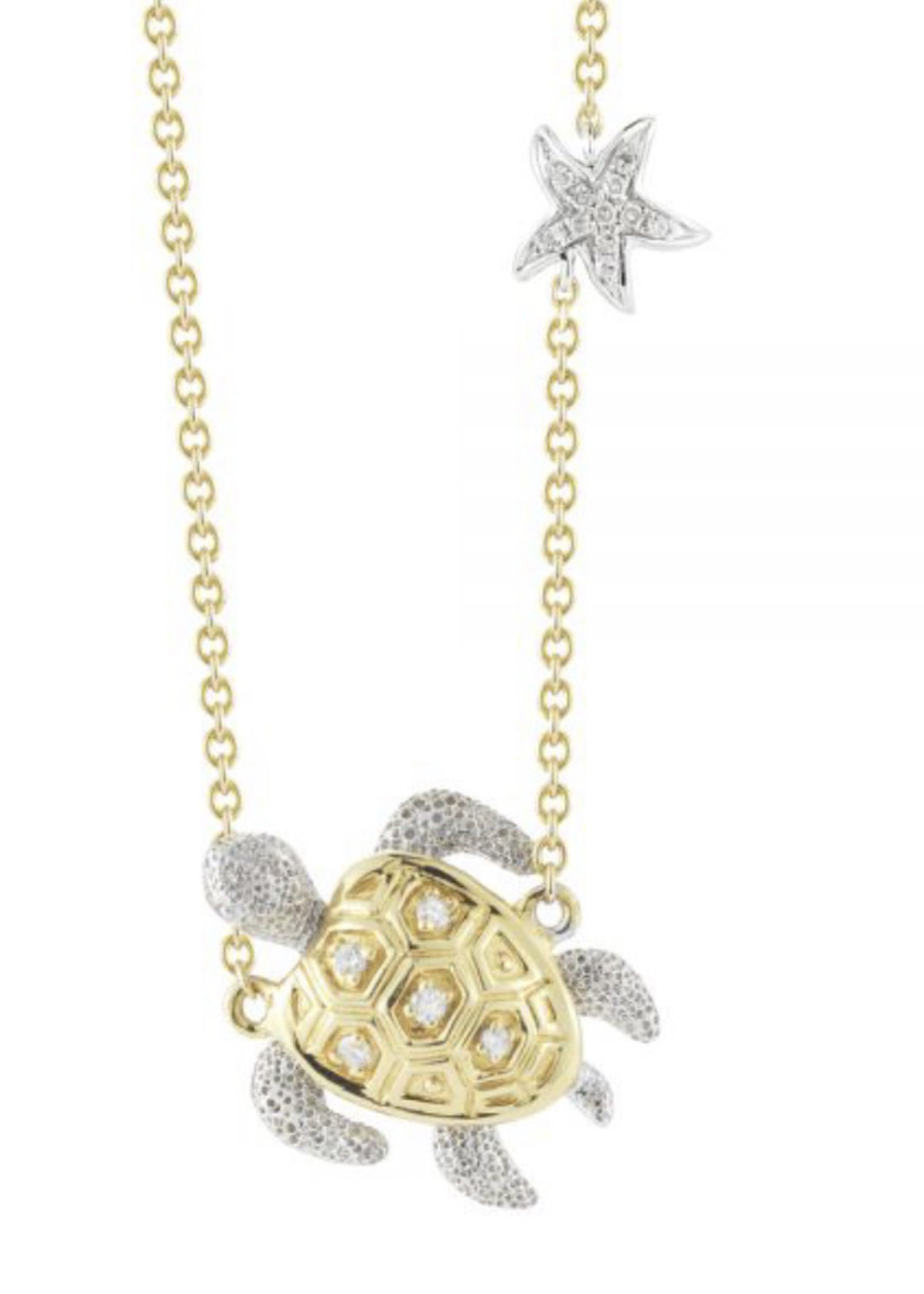Shula NY 14k Diamond Turtle Necklace