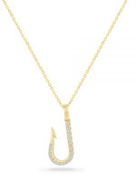 Shula NY 14kY Diamond Fish Hook Necklace