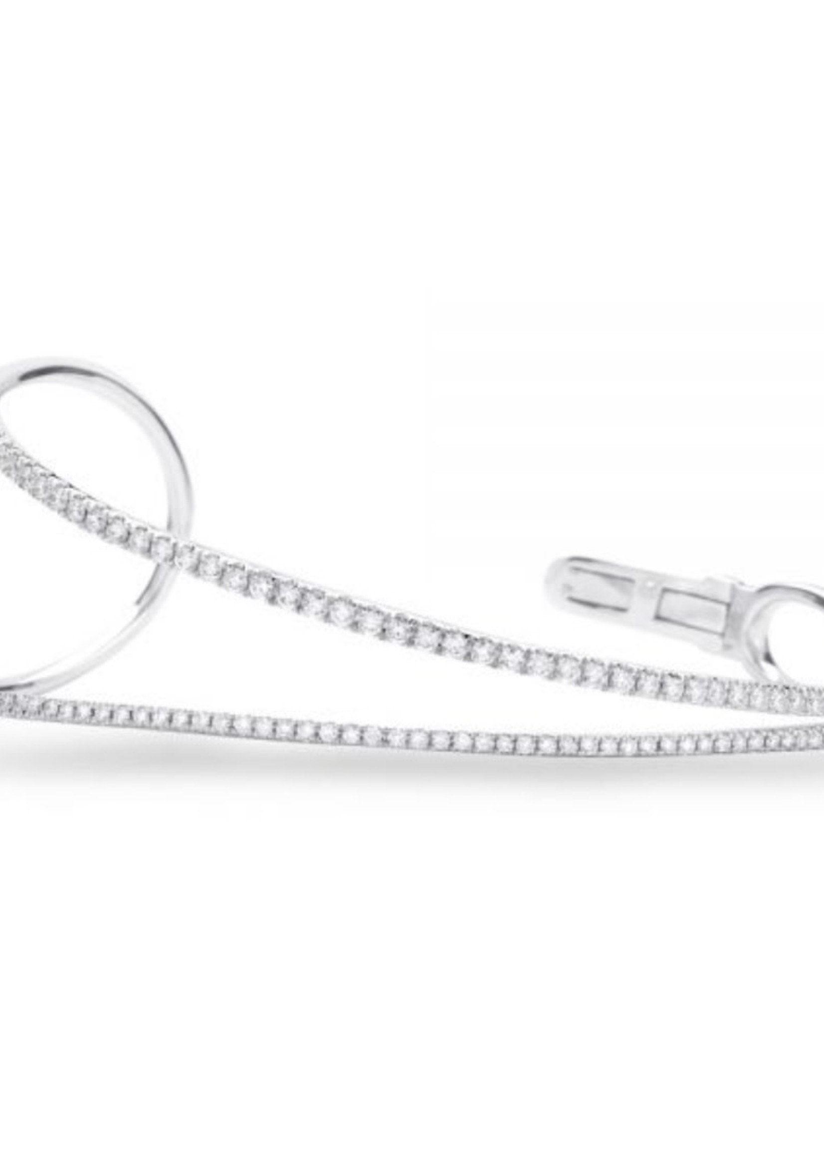 Shula NY 14kW 1.5ctw Elegant Diamond Cuff Bracelet