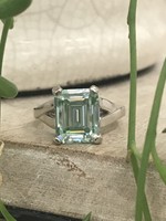 ASH 14k White Gold 5 carat Green Moissanite Custom Ring