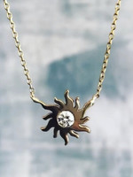 ASH 14kY Diamond Sun Necklace