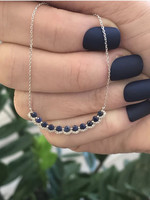 14kW 3/4ct Diamond and Sapphire Smile Necklace