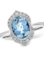 14kW Aquamarine and Diamond Ring