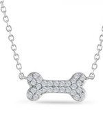 Shula NY 14kW .15ctw dog bone necklace