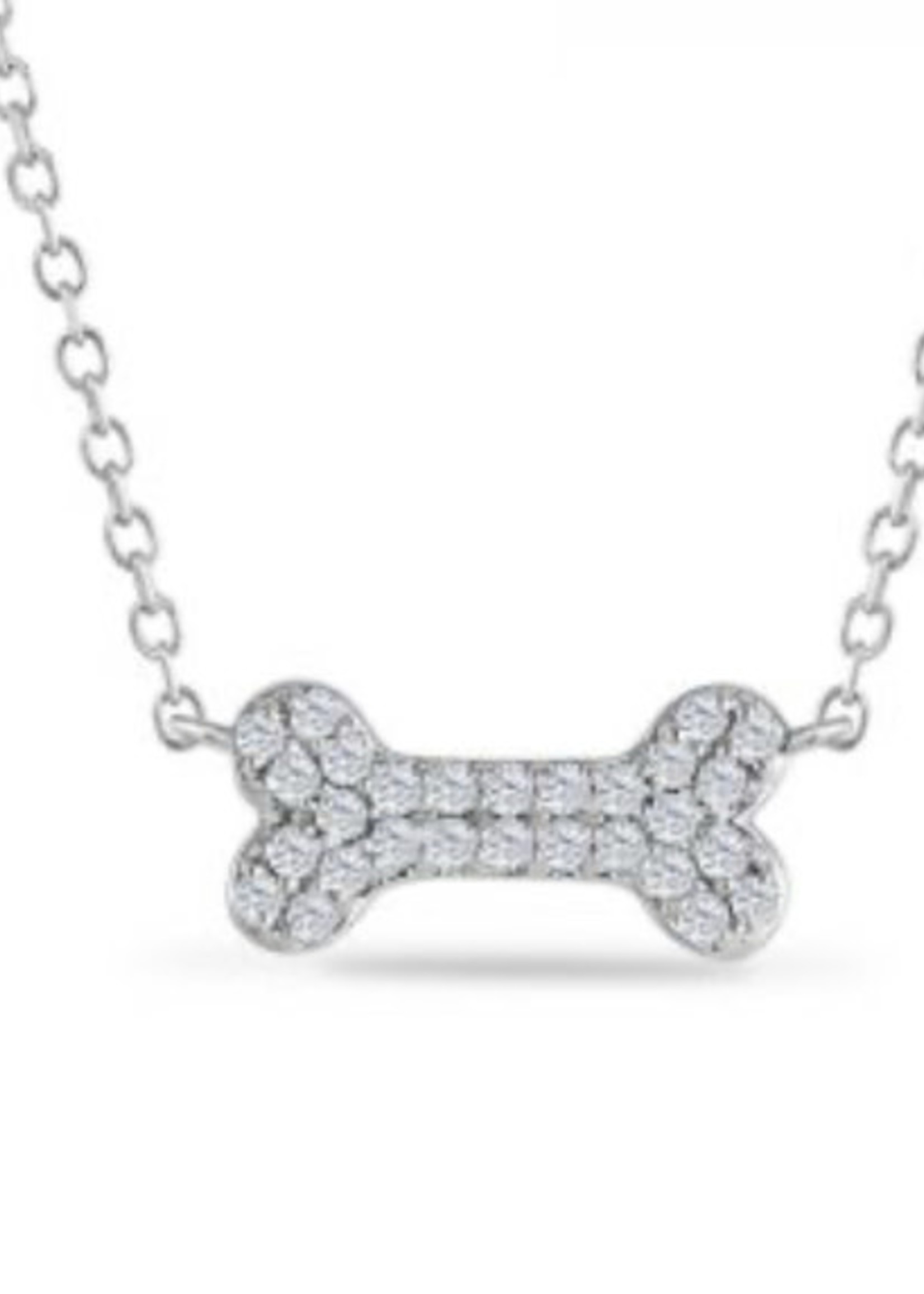 Shula NY 14kW .15ctw dog bone necklace