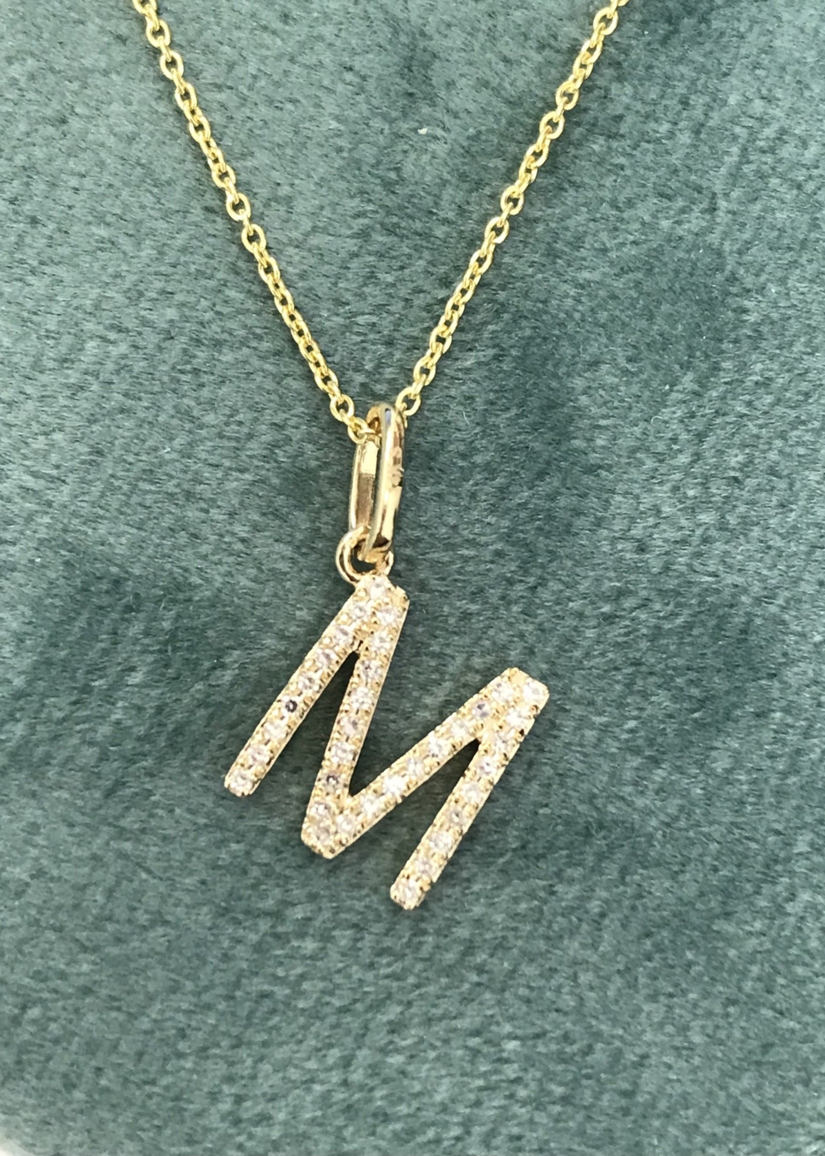 14kY Diamond Initial Necklace