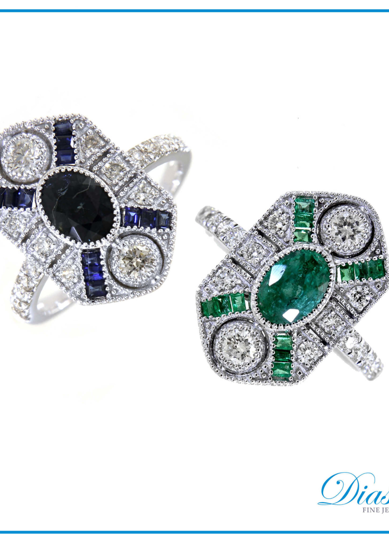 DiaSun 14kW 1.33ctw Sapphire .57ctw Diamond Ring *Available in Emerald*