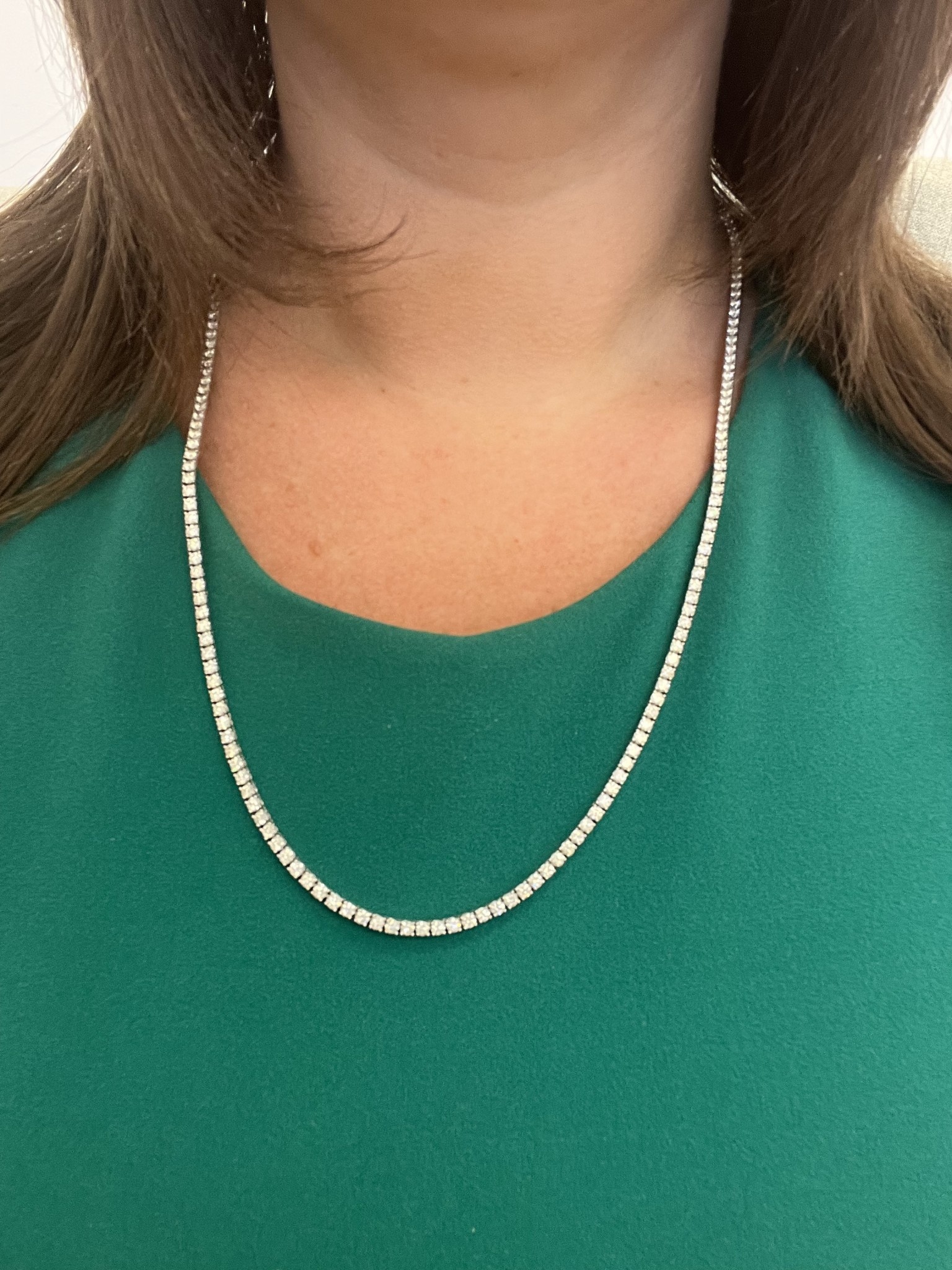 Tennis Necklace with a Teardrop Emerald – Sioro Jewelry