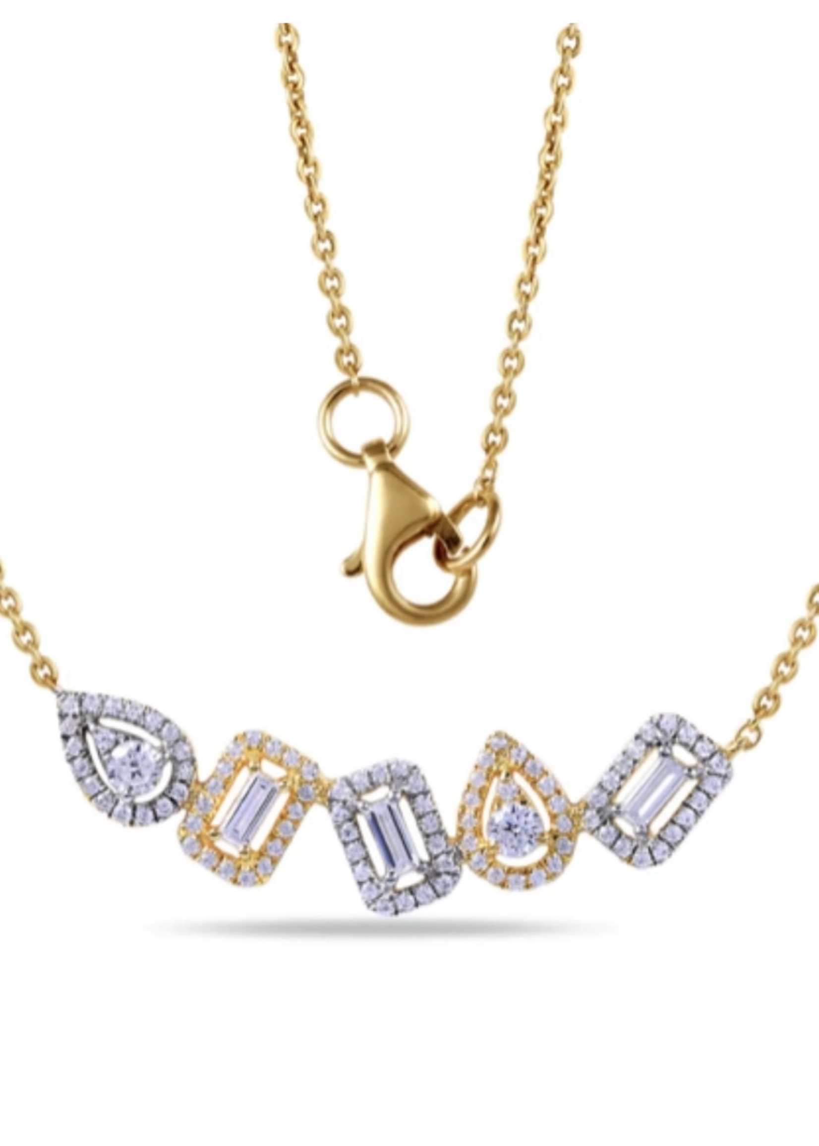 Shula NY 14kWhite &Yellow Gold.55ctw Diamond Necklace. One of our Best Sellers!