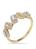 Shula NY 14kY/W .50ctw baguette and round diamond ring. One of our Best Sellers!