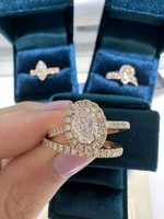 As Loved on Instagram! 14KY Oval  Cut Lab Grown Diamond Wedding Set .75ct center with .57ctw