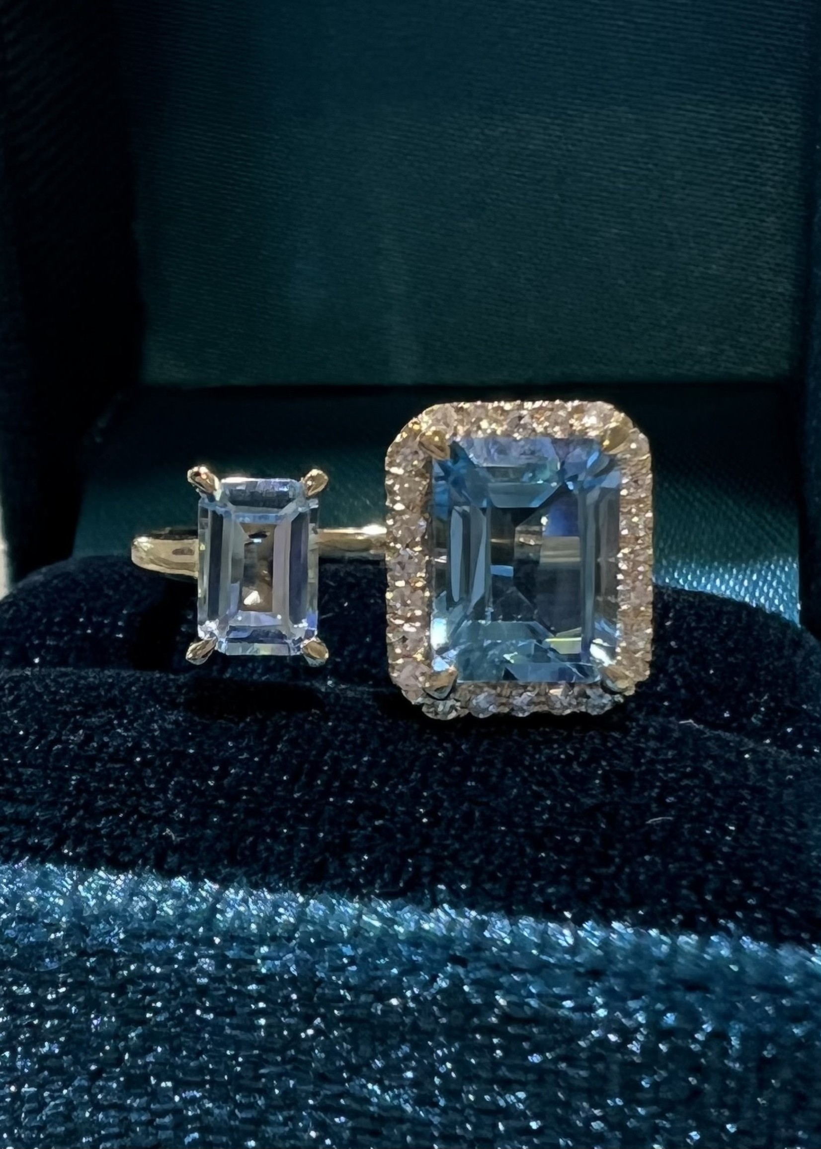 Shula NY 14kY Blue Topaz and Diamond Ring