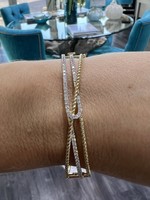 Shula NY 14kY Cable design Bracelet with .97ctw Diamonds