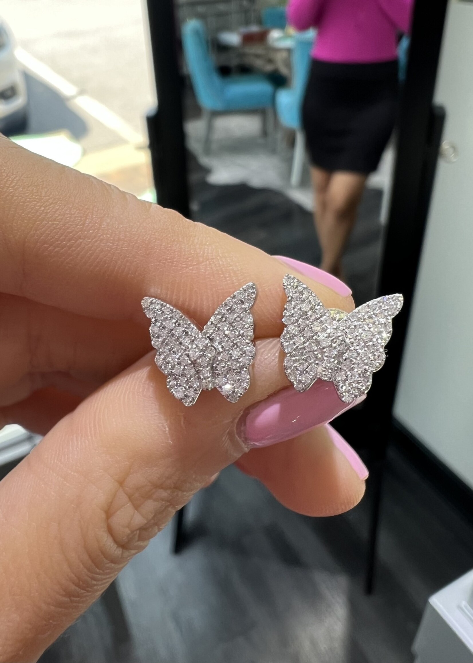 14kW .35ctw Diamond Butterfly Earrings