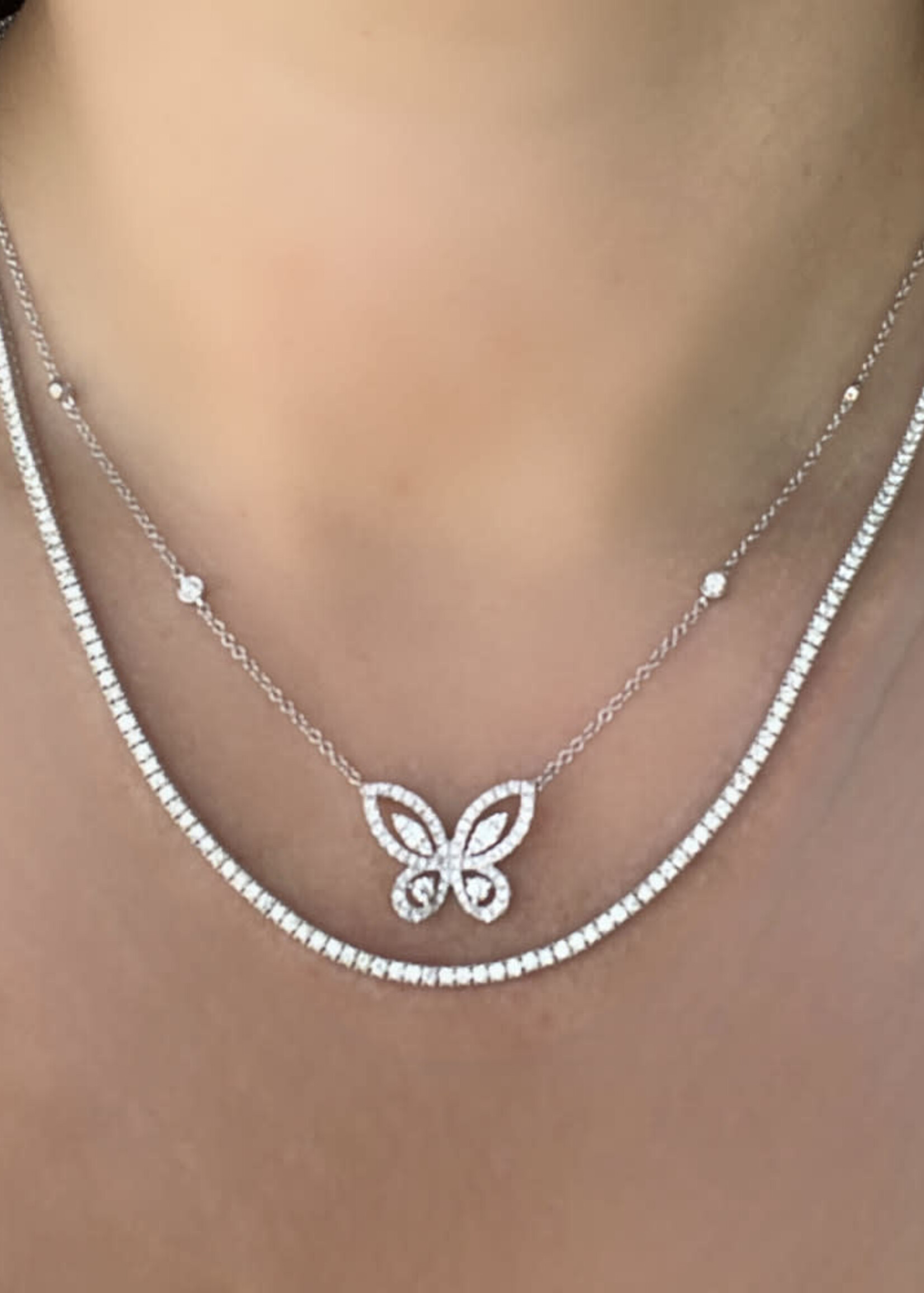 14kW .65ctw Diamond Butterfly Necklace