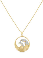 Shula NY 14kY Wave Necklace .25ctw