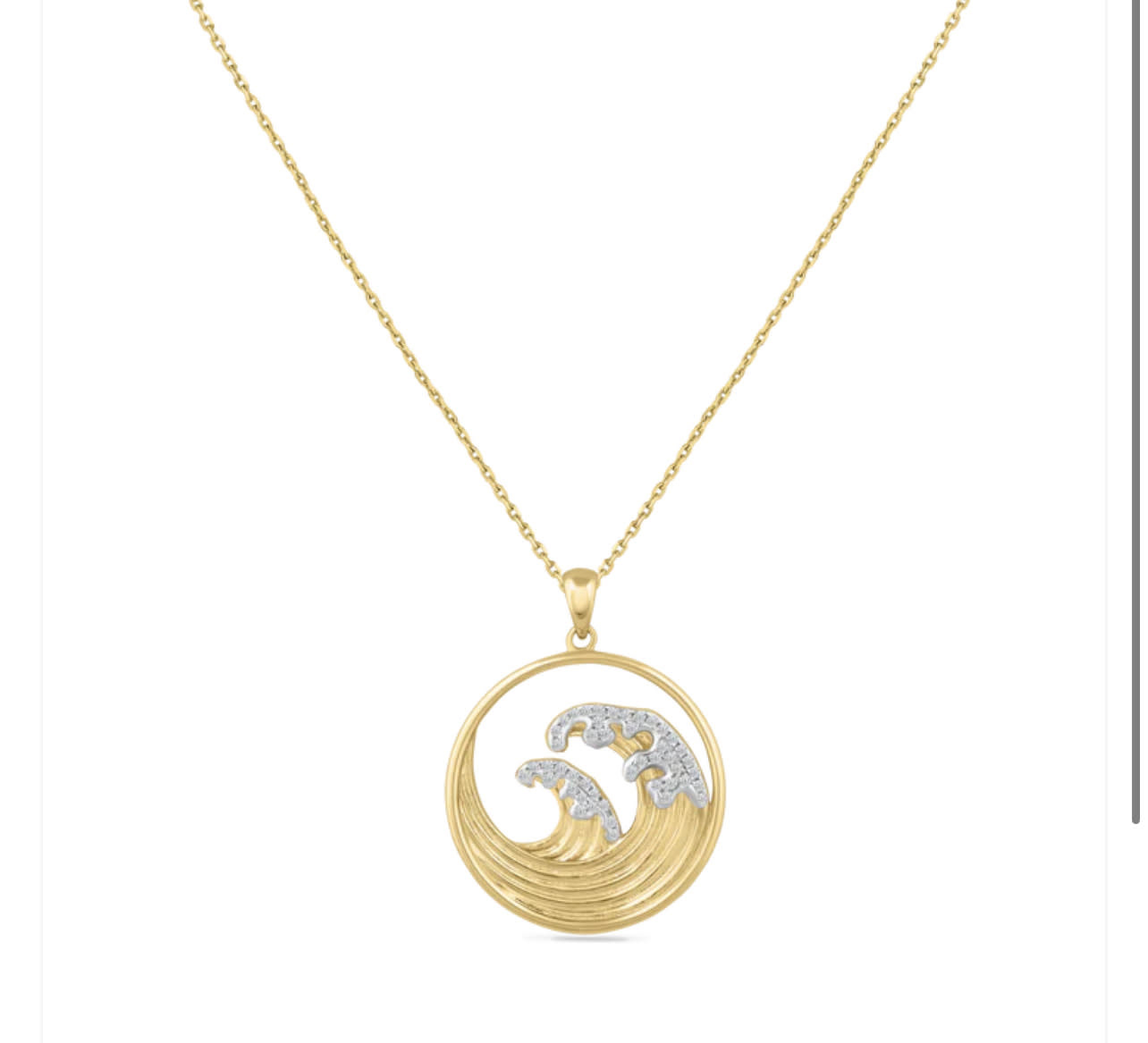 14kY Wave Necklace .25ctw - Beyond Measure Jewelers
