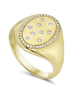 Shula NY 14kY Diamond Signet Style Ring .19ctw