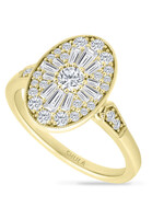 Shula NY 14kY .70ctw Baguette and Round Diamond Ring