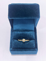 Royal 14kY .06ctw Bezel set Diamond Ring with a brushed finish, Stackable!