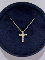 14kY .25ctw Small Diamond Cross