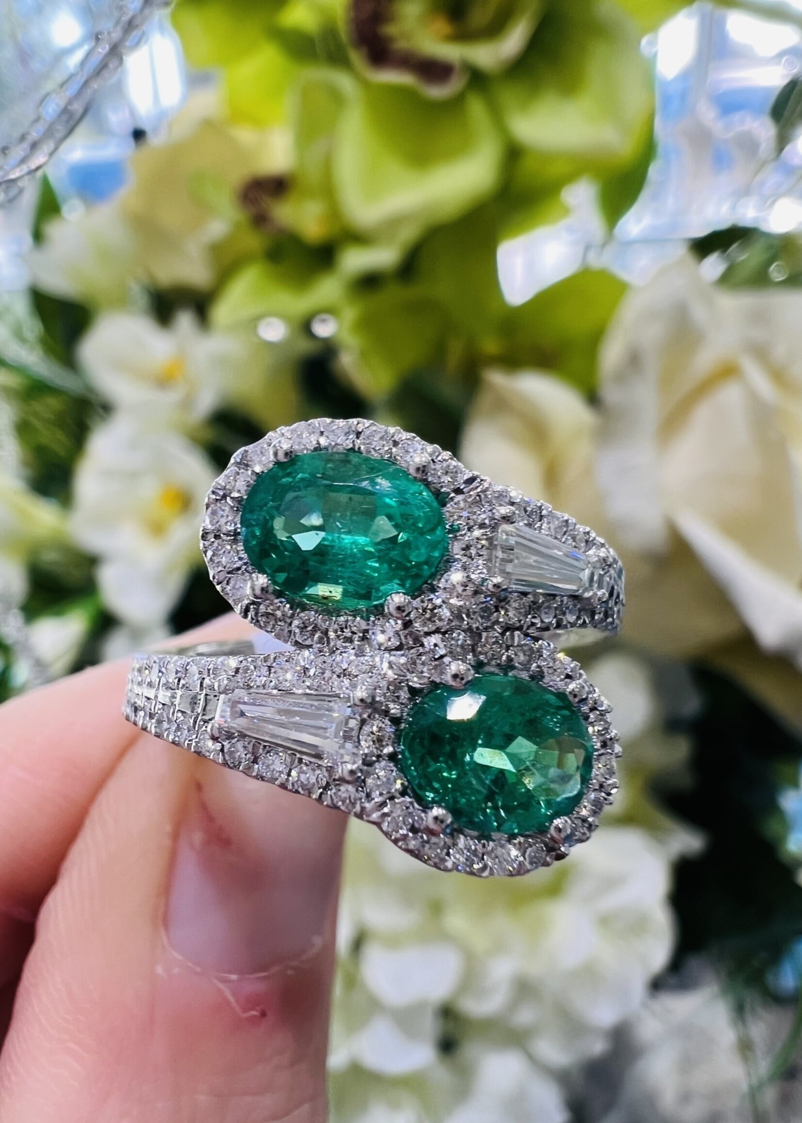 14kW 1.52ctw Emerald + 1ctw Diamond Ring