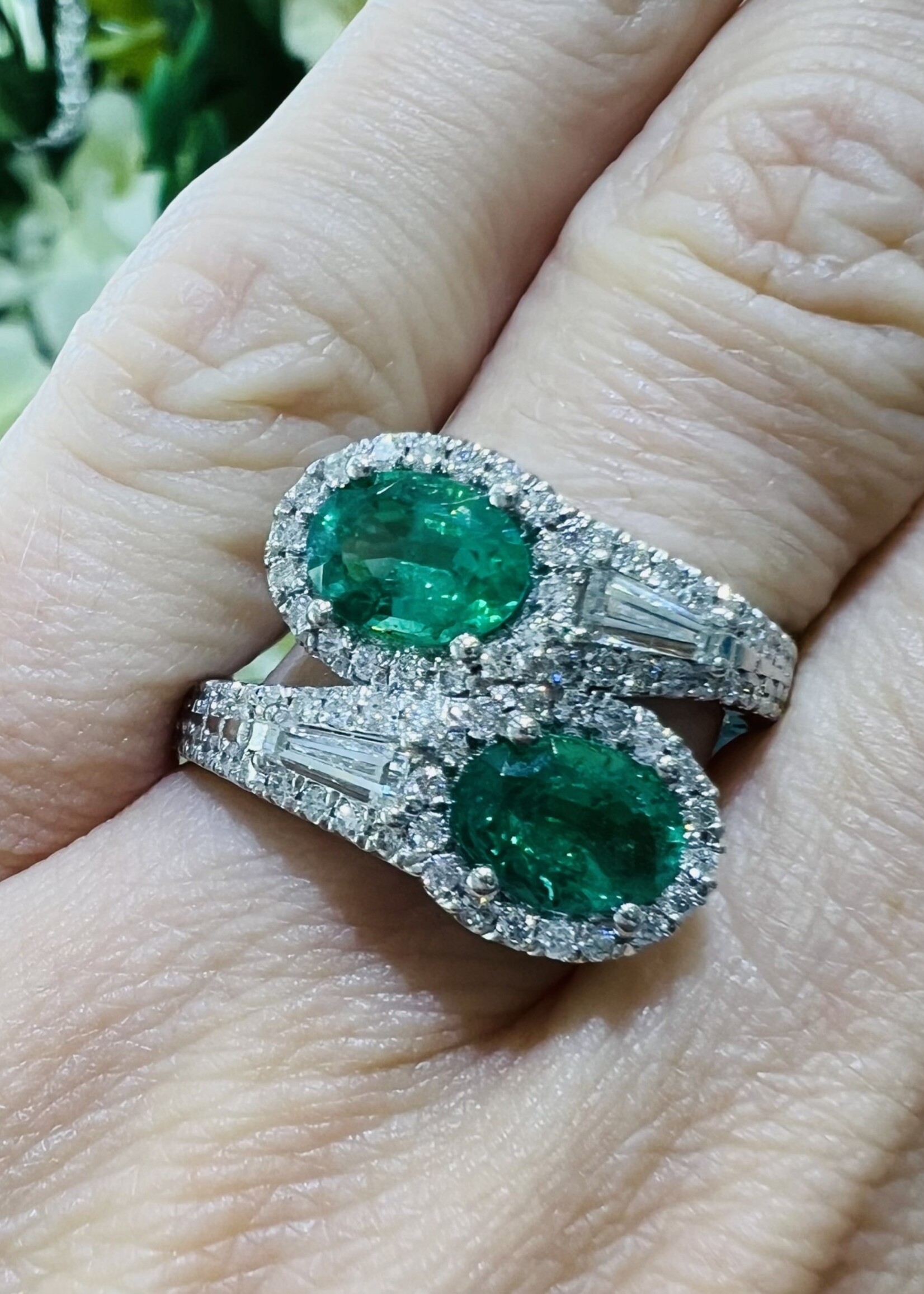 14kW 1.52ctw Emerald + 1ctw Diamond Ring - Beyond Measure 14kW 1.52ctw Emerald + 1ctw Diamond Ring - Beyond Measure