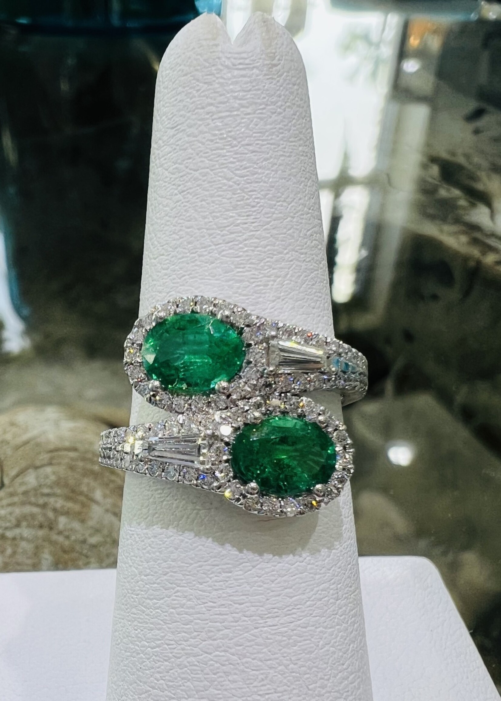 14kW 1.52ctw Emerald + 1ctw Diamond Ring - Beyond Measure 14kW 1.52ctw Emerald + 1ctw Diamond Ring - Beyond Measure