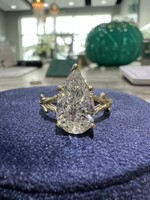 ASH 14kY 3ct Pear Cut LabGrown Diamond F/VS1.  Tree Bark Collection! Exclusive to Beyond Measure Fine Jewelry.  Available in Oval & Marquise Cut