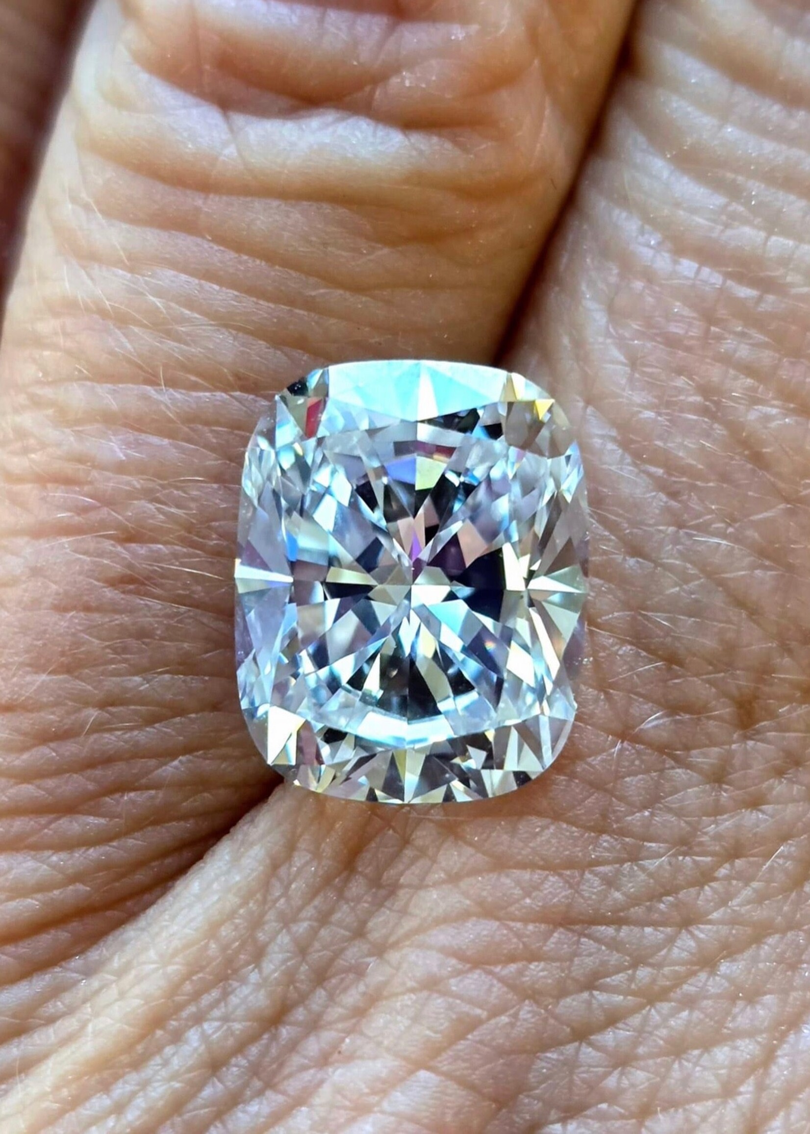 5.5ct Elongated Cushion Cut Naturally Mined Diamond GIA I,VVS1