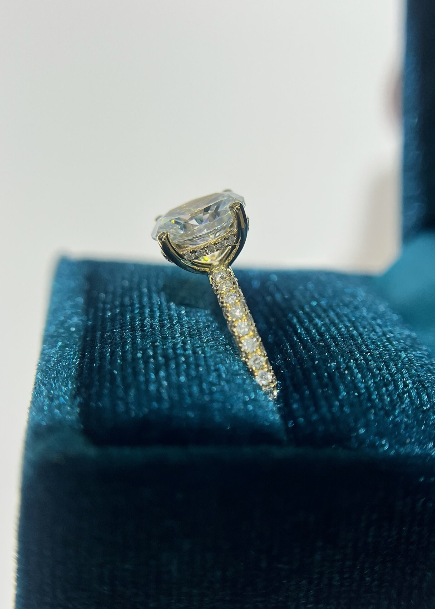 14KY 5/8ctw Pave' Setting with Hidden Halo.