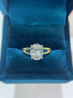 14kY Split Shank Setting with Hidden Halo 1/20ctw Natural Diamonds