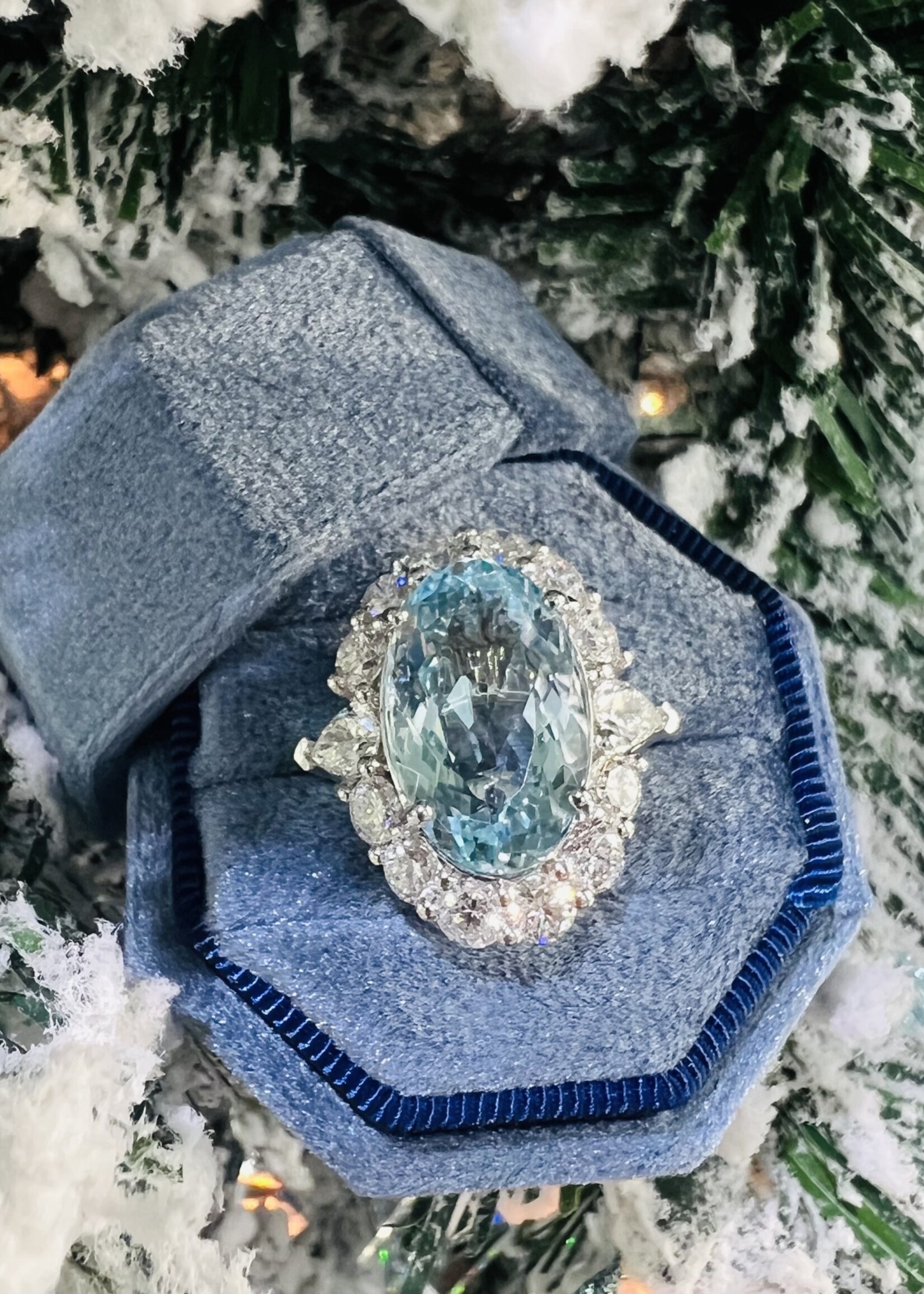 14kW 9.1 AquaMarine with 3.66ctw Diamonds