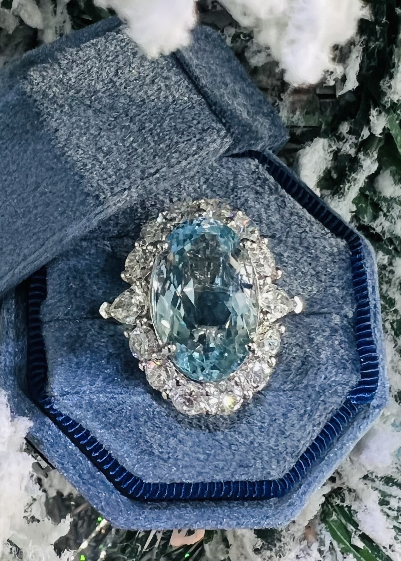 14kW 9.1 AquaMarine with 3.66ctw Diamonds
