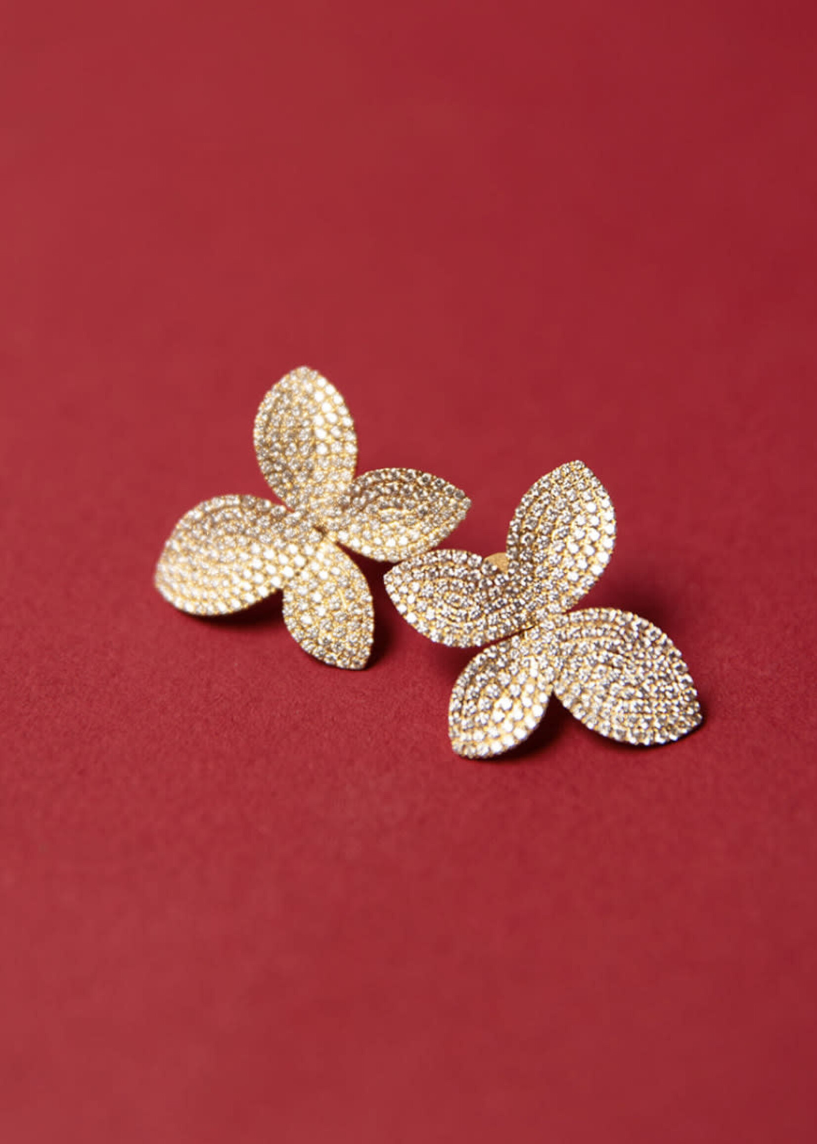 Afarin 18k Yellow Gold Statement Earrings with 2.73ctw of micro pave natural diamonds.