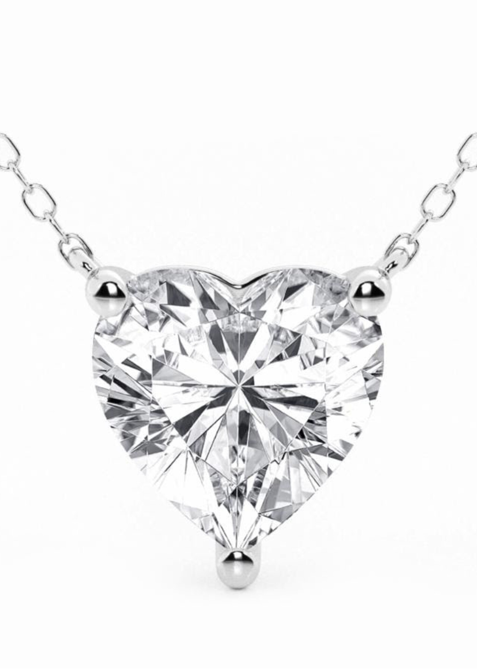Valentines  Day Special 14kW 1ctw LabGrown Diamond Heart Necklace.