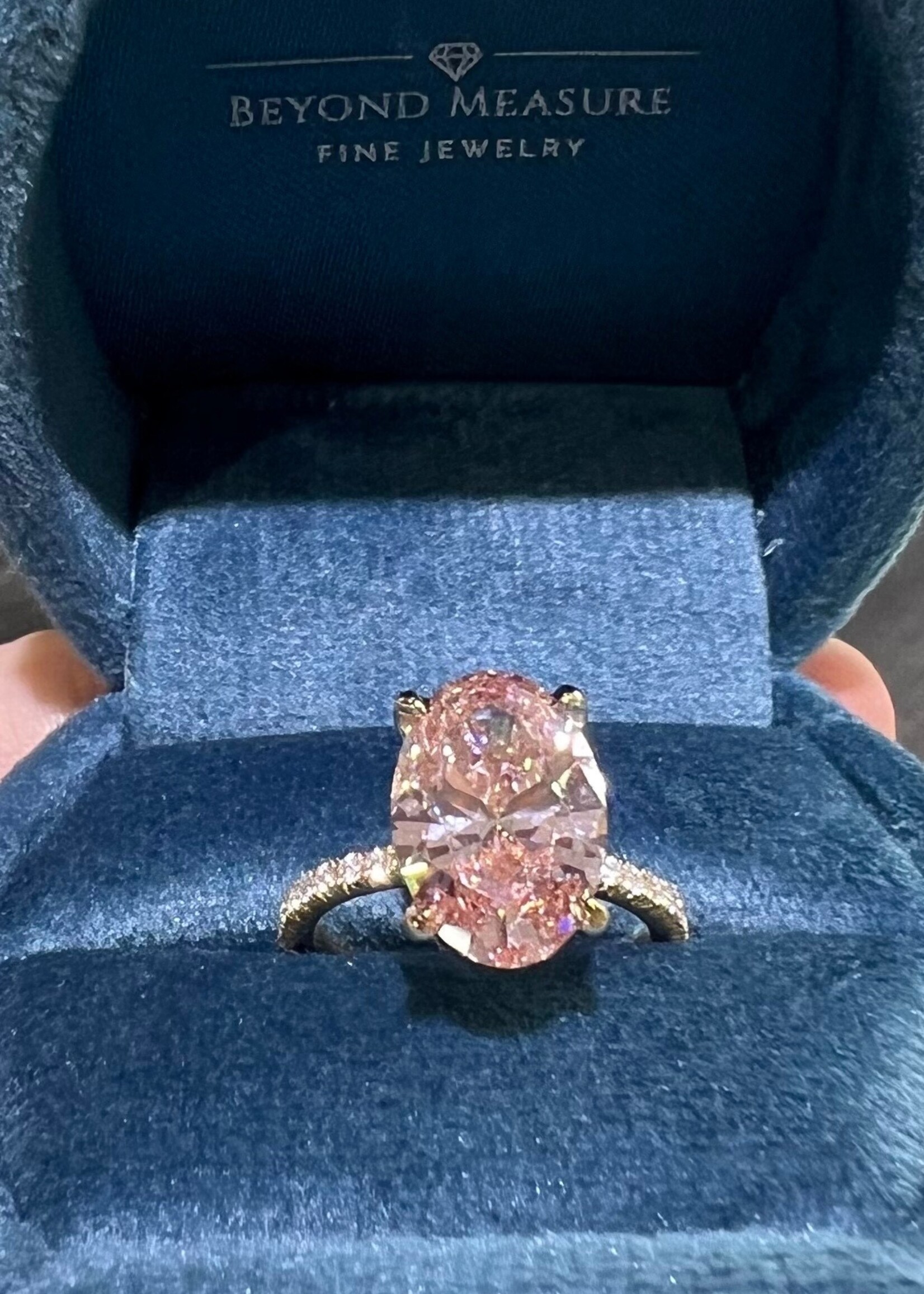 14kY 3.5ct Pink LabGrown Diamond Ring
