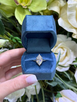 ASH 14kY 3.7ct Marquise Cut LabGrown Diamond E,VS1 with Marquise cut accents and Hidden Halo