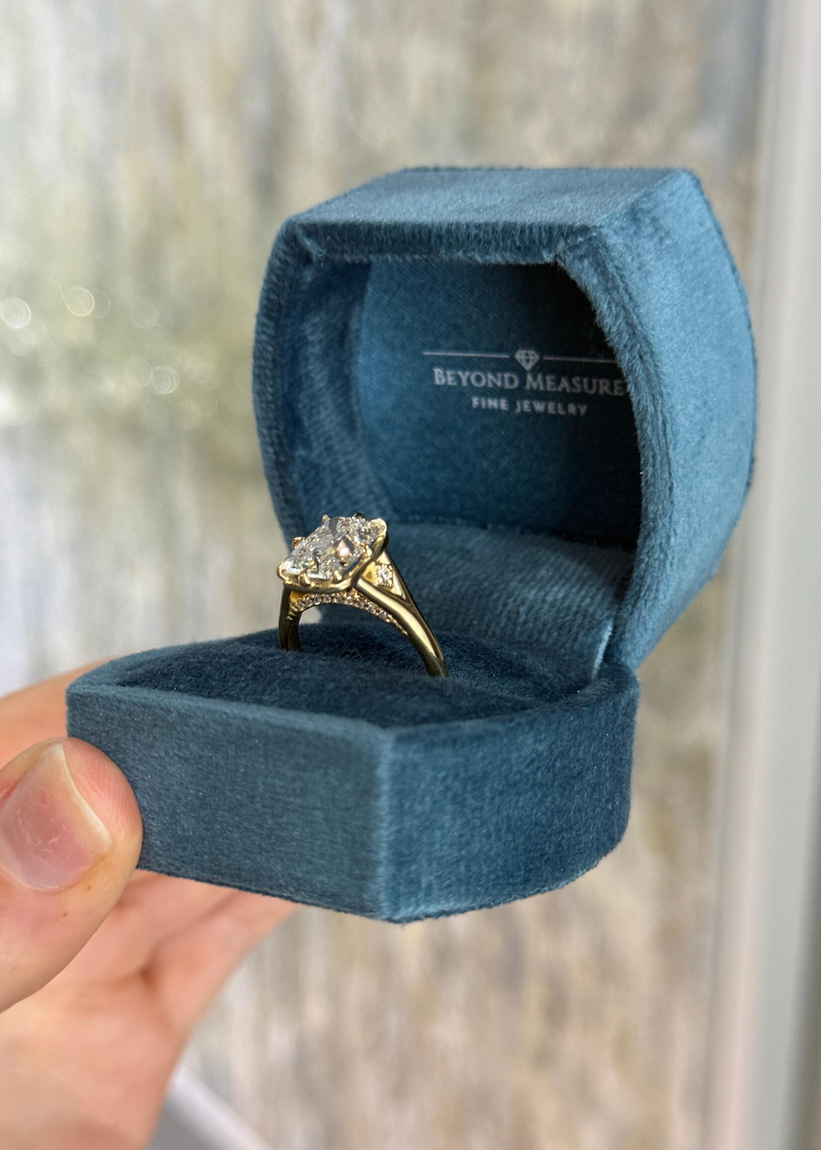 "Taylor" Ashleigh's Version:  3.06ct LabGrown Old Miner Cut F,SI1 with diamond accents.