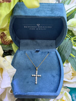 14kY 3/4ctw LabGrown Diamond Cross