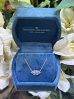 14kY 2.07ct Marquise cut LabGrown Floating diamond pendant with adjustable 16-18" chain