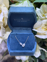 14kW 1.60ctw LabGrown Pear Cut Floating "Toi et Moi" necklace