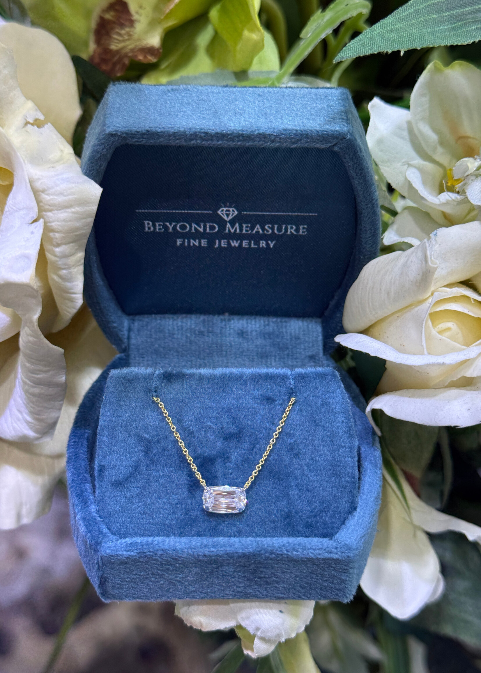 14kY 1.56ct LabGrown CrissCut Diamond floating necklace