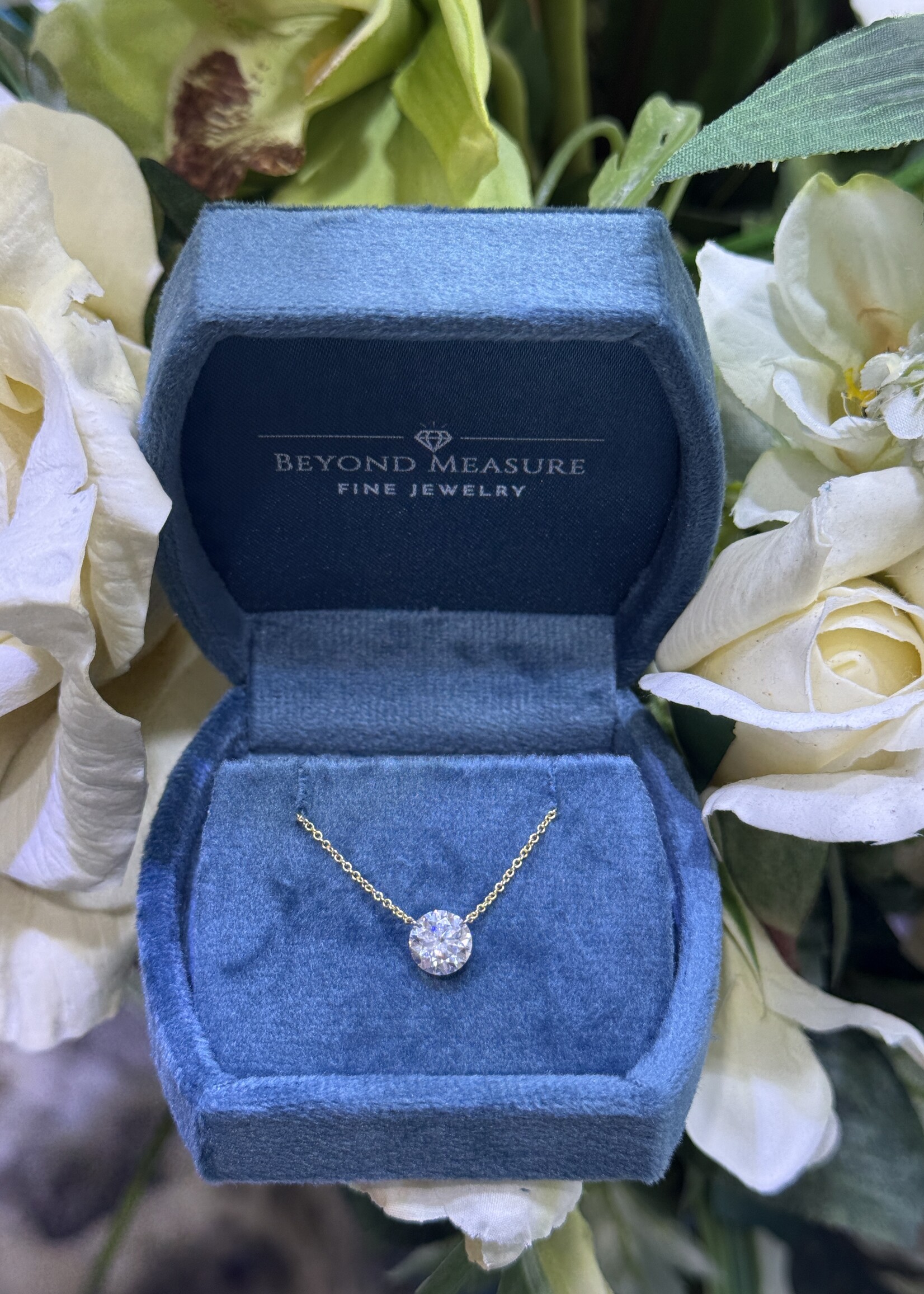 14kY 1.57ct LabGrown Floating Diamond Necklace