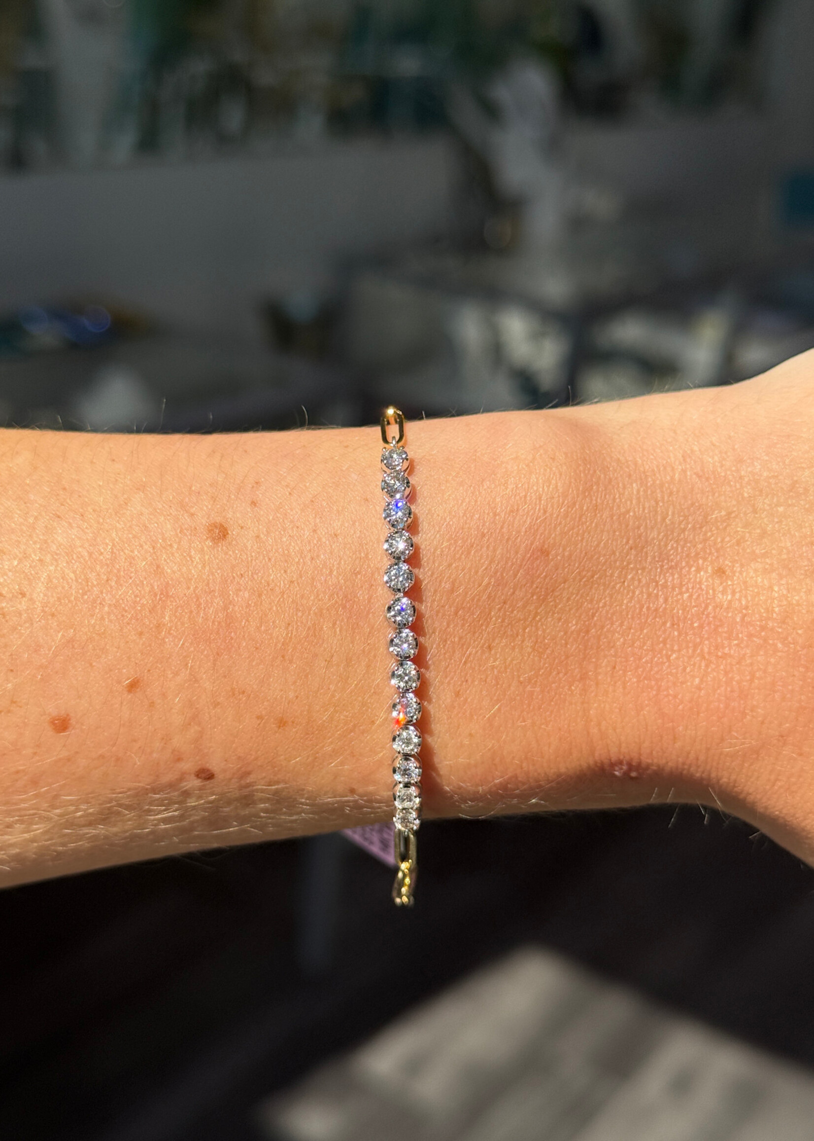 14kY + W 1.04ctw Tennis + Paperclip style Bracelet