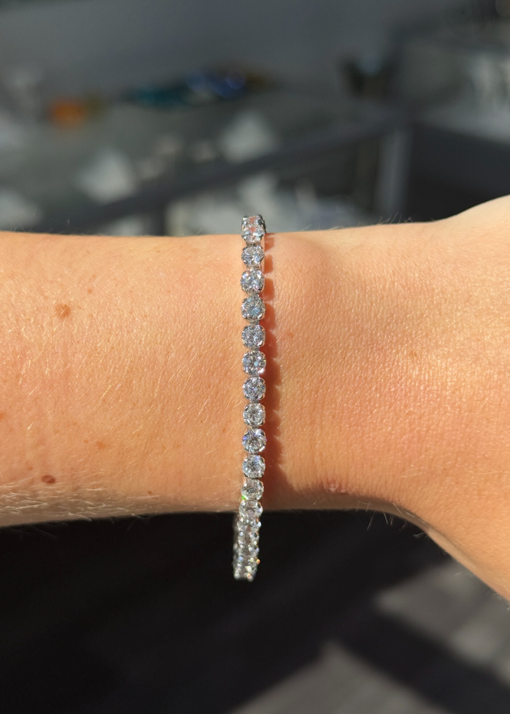 14kW 10.5ctw LabGrown Diamond Tennis Bracelet